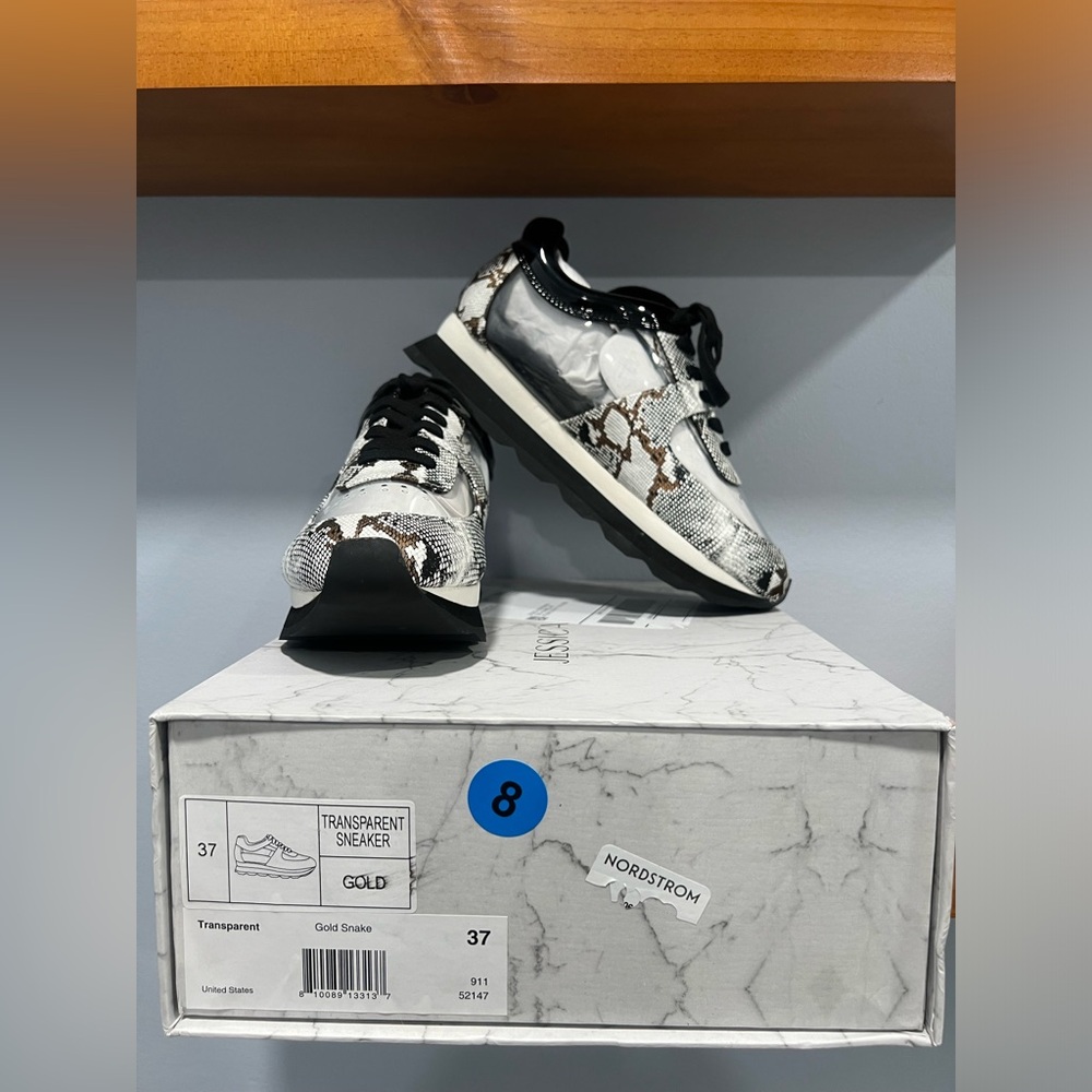 JESSICA RICH NIB Clear Transparent Sneakers SIZE 37 W/ Dust Bag SEE DESCRIPTION